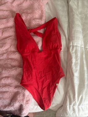 summersalt Red One-Piece Swimsuit with Twist Back
